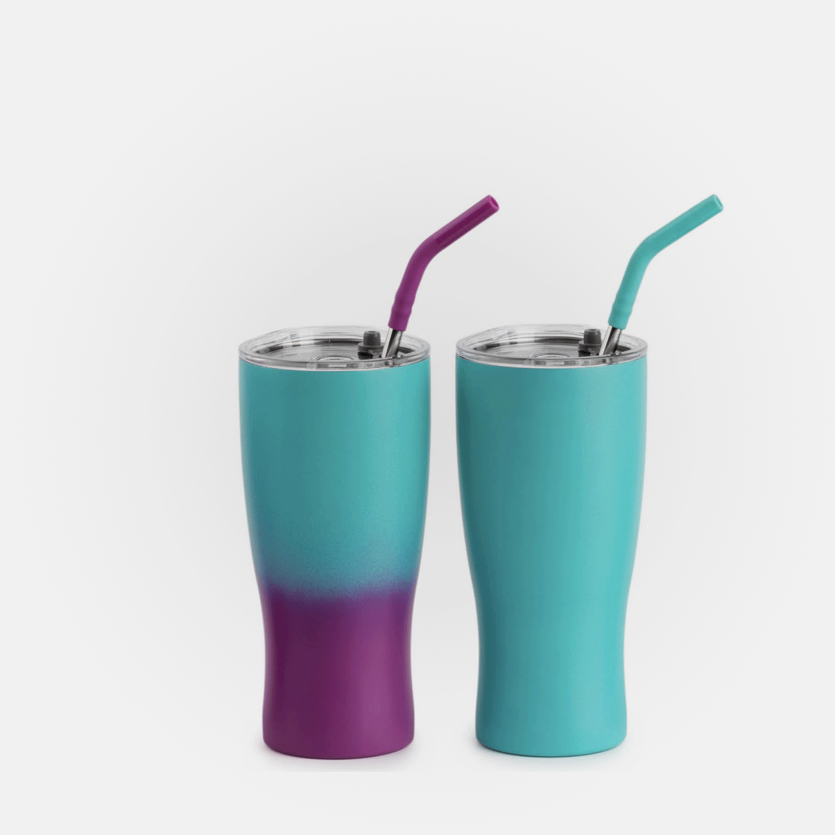 Purple 40oz Insulated Tumbler With Lid & Set of 4 Straw Toppers
